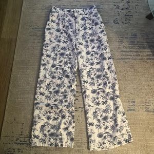 Abercrombie & Fitch Tailored Linen Blend Wide Leg Pants